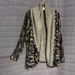 Lucky Brand Hooded Green Camo Shall Collar Jacket Size Large